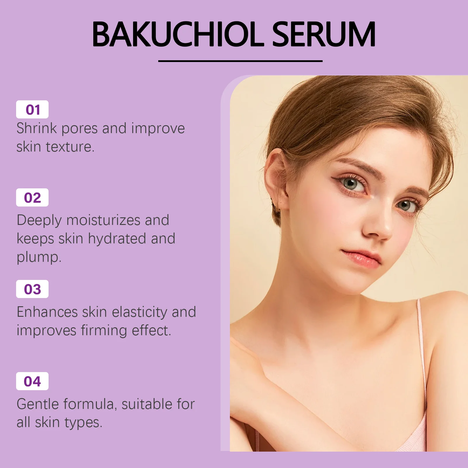 West Month Bakuchiol Serum Pore Remover Anti Sagging Smooth Skin Firming Deep Hydration Refreshing Hyaluronic Acid Face Serum