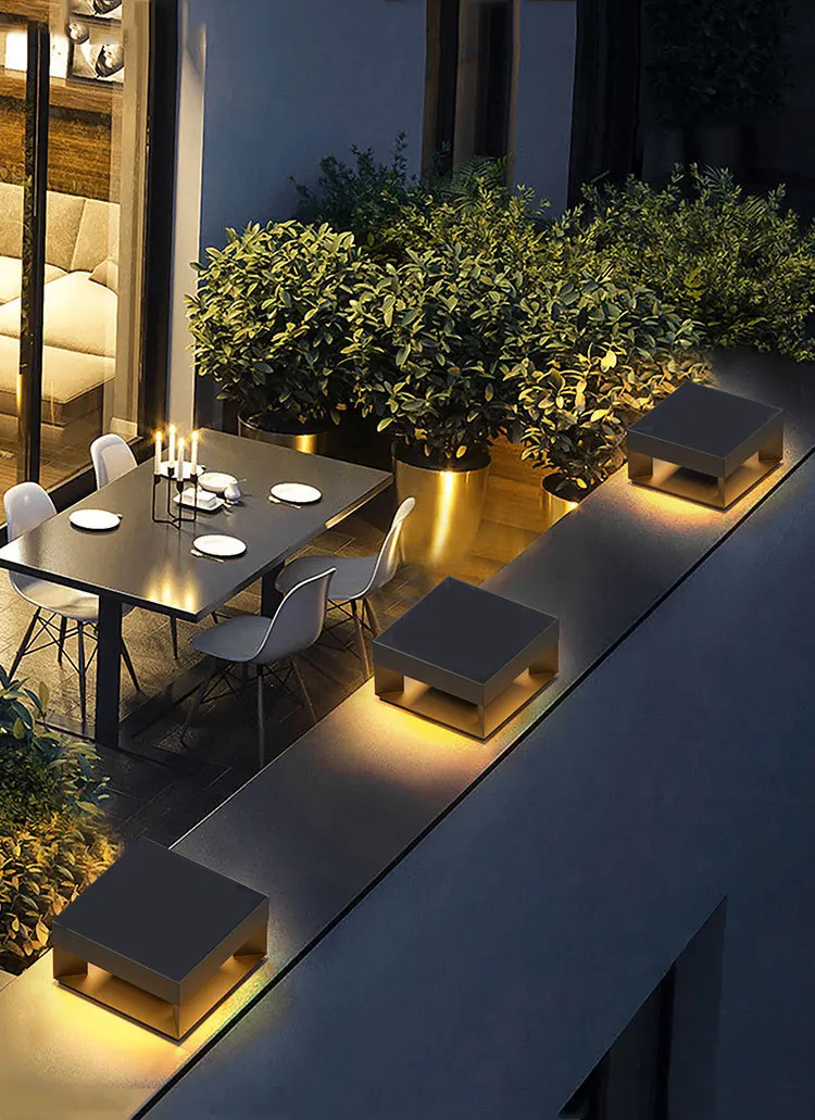 Modern Stainless Steel Door Post Lamp Villa Door Pillar Lamp Outdoor Waterproof Garden Lawn Lamp Landscape Lighting