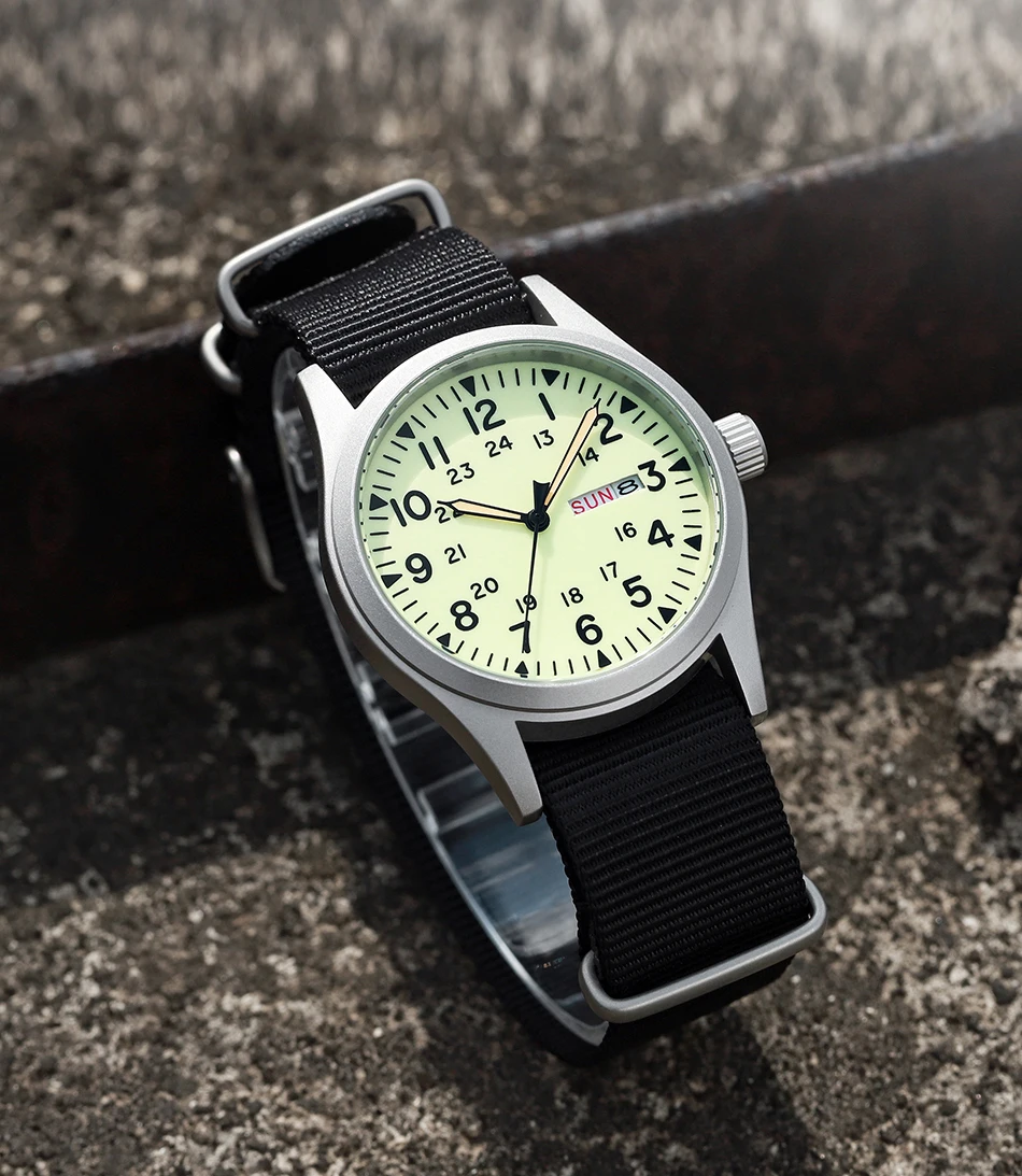 TPW 2026 Luminous 38mm Women's Field Watch Easy Read Fabric Strap 24hr Display Date Day Function Quartz Movement