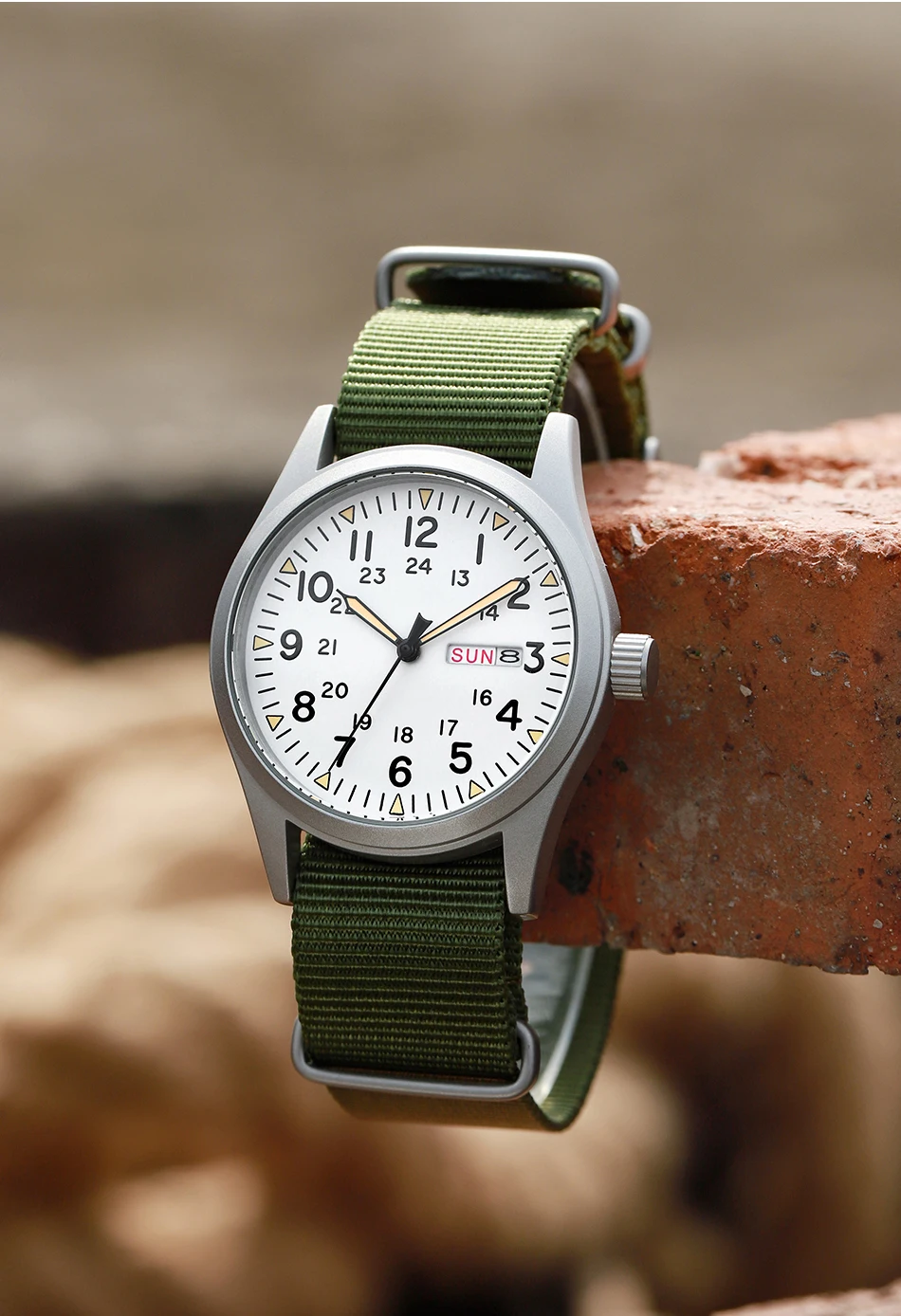 TPW 2026 Luminous 38mm Women's Field Watch Easy Read Fabric Strap 24hr Display Date Day Function Quartz Movement