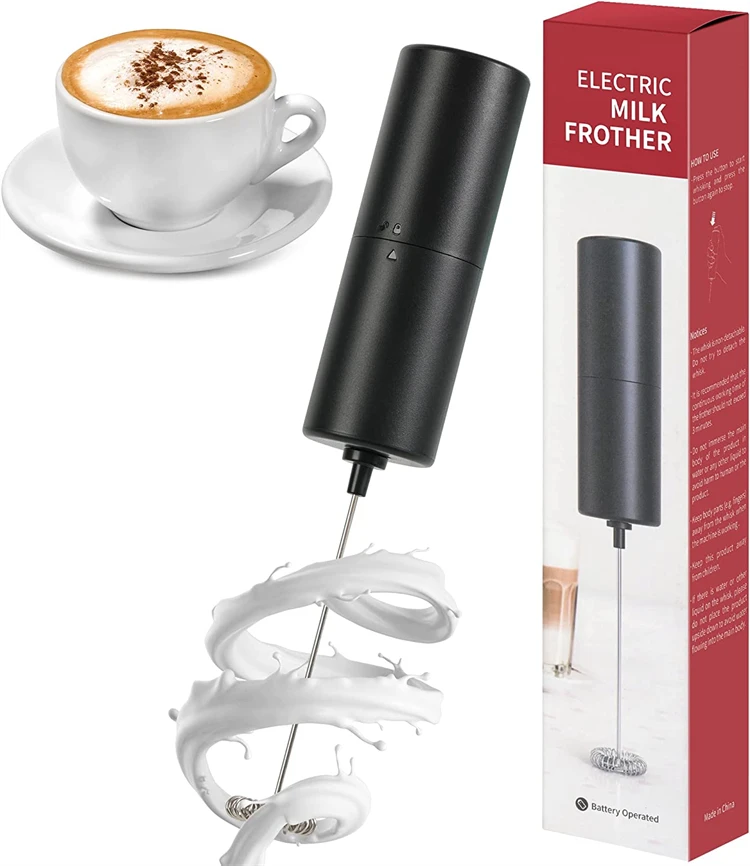 LMETJMA Electric Milk Frother Mini Foamer Coffee Maker Egg Beater for Chocolate Cappuccino Stirrer Portable Blender KC0470