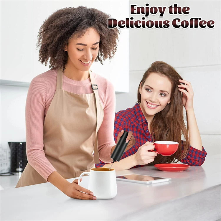 LMETJMA Electric Milk Frother Mini Foamer Coffee Maker Egg Beater for Chocolate Cappuccino Stirrer Portable Blender KC0470