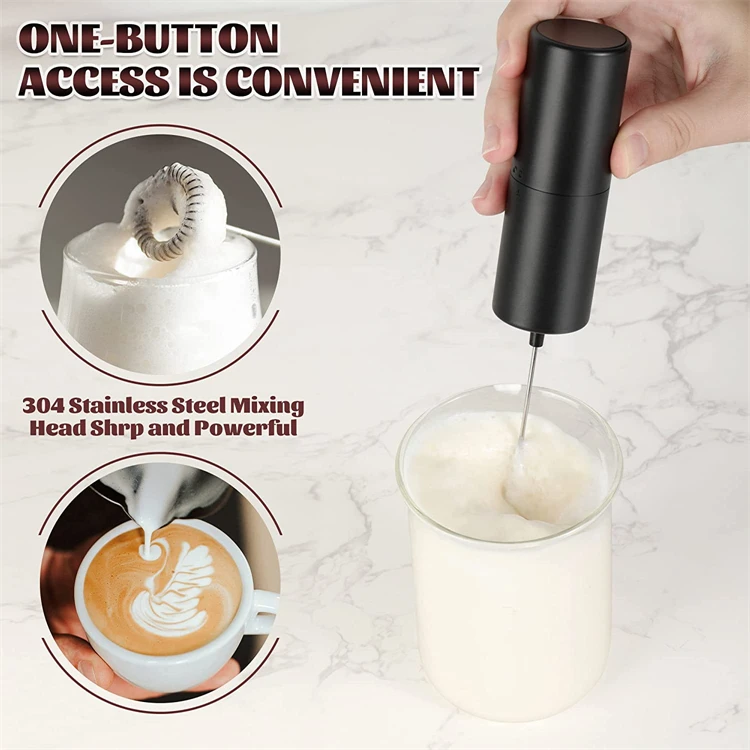 LMETJMA Electric Milk Frother Mini Foamer Coffee Maker Egg Beater for Chocolate Cappuccino Stirrer Portable Blender KC0470