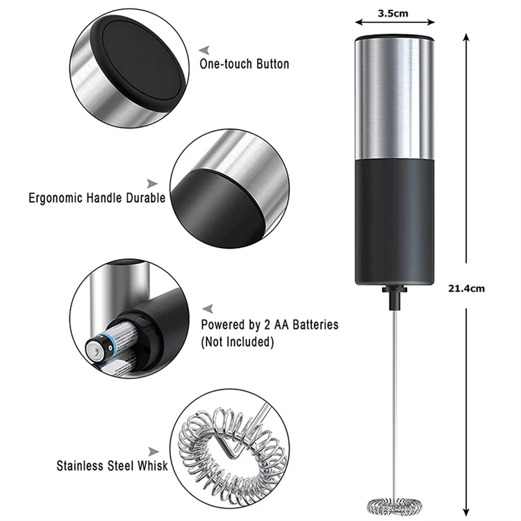 LMETJMA Electric Milk Frother Mini Foamer Coffee Maker Egg Beater for Chocolate Cappuccino Stirrer Portable Blender KC0470