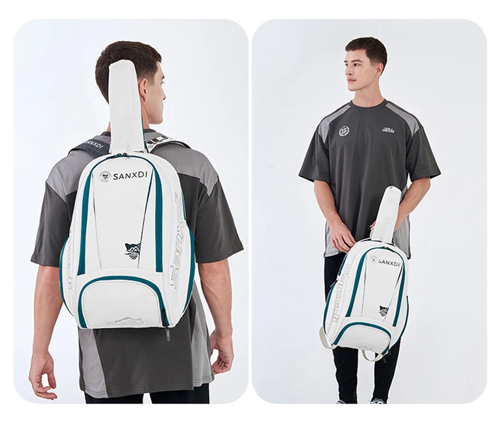 SANXDI Tennis Bag Unisex Large Capacity Squash Badminton Tennis Racquet Backpack Portable Paddles Pickleball Tennis Shoulder Bag