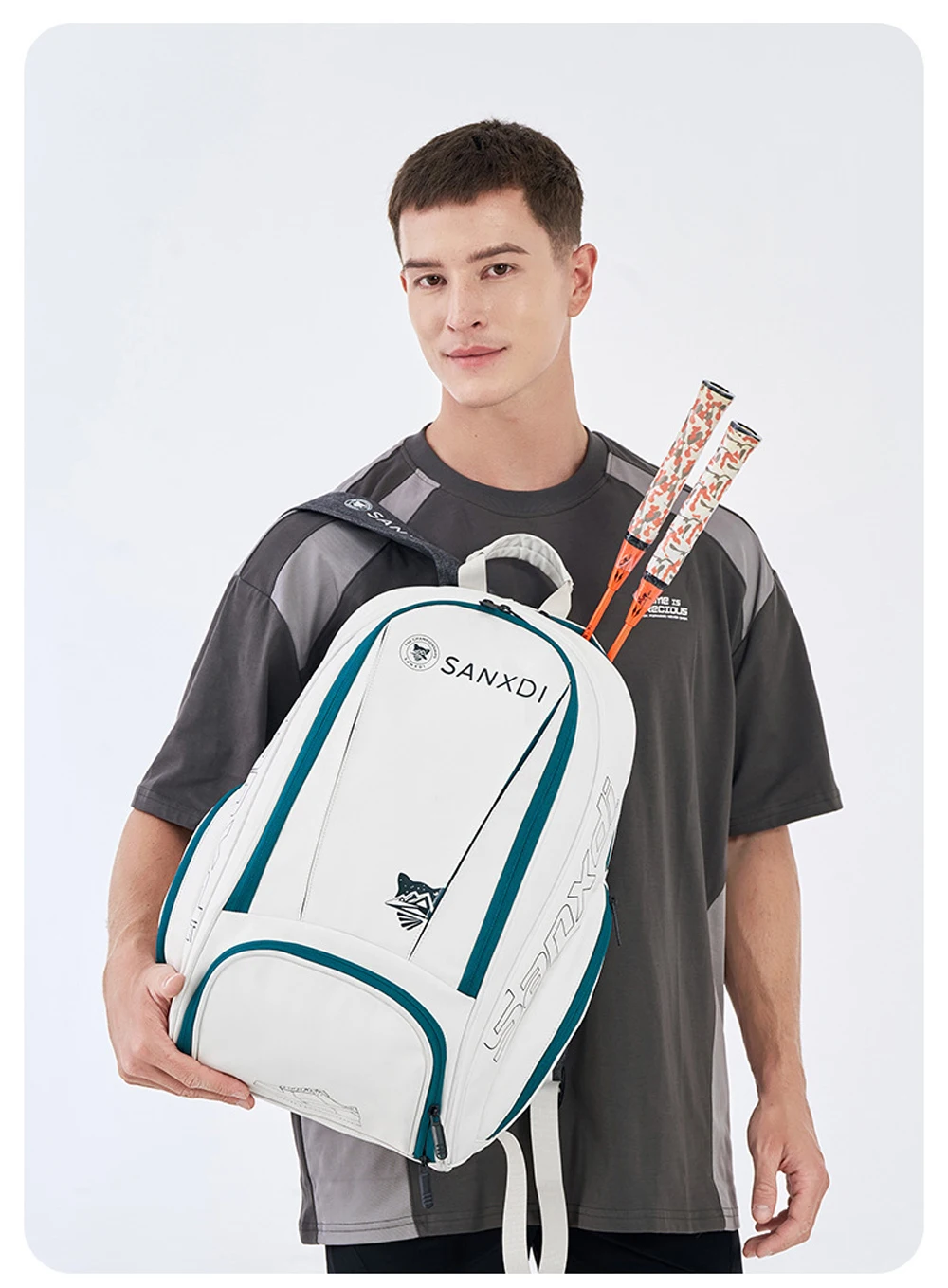 SANXDI Tennis Bag Unisex Large Capacity Squash Badminton Tennis Racquet Backpack Portable Paddles Pickleball Tennis Shoulder Bag
