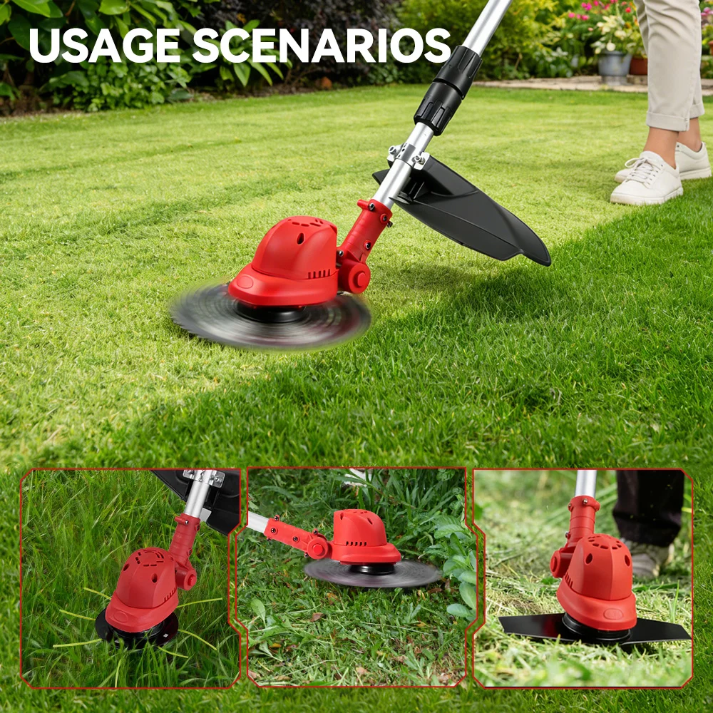 ONEVAN 36000RPM Brushless Electric Lawn Mower Cordless Grass Trimmer Foldable Adjustable Garden Cutter For Makita Battery Pin