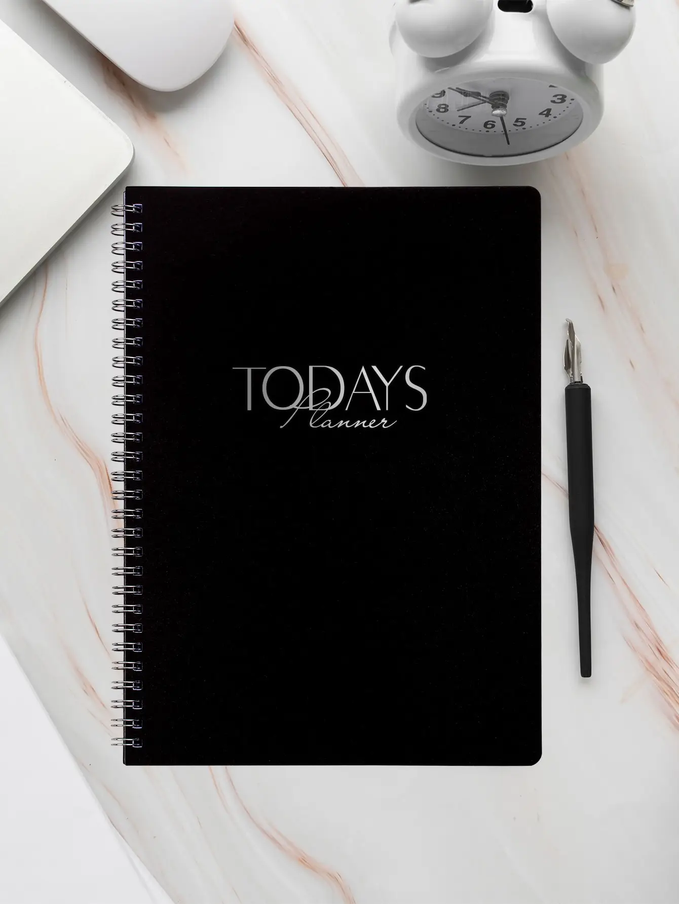 1PC Undated Today's Planner 10x7.3in Spiral Daily Weekly Schedule Notebook, To Do List Time Management Journal