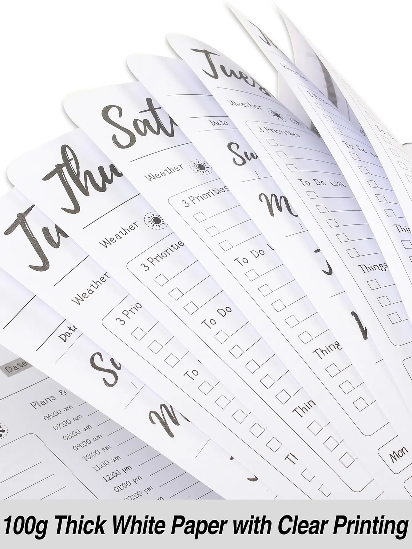 1PC Undated Today's Planner 10x7.3in Spiral Daily Weekly Schedule Notebook, To Do List Time Management Journal