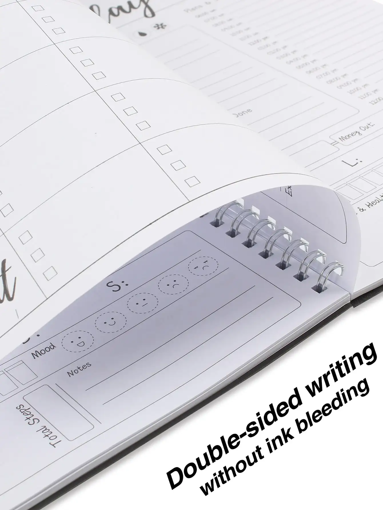 1PC Undated Today's Planner 10x7.3in Spiral Daily Weekly Schedule Notebook, To Do List Time Management Journal