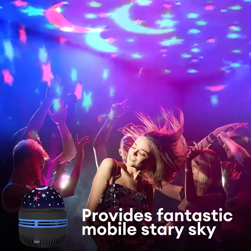 Colorful LED Starry Sky Projector Galaxy Light Magic Ball Moon Star Night Light Bedroom Atmosphere Lamp For Home Decoration