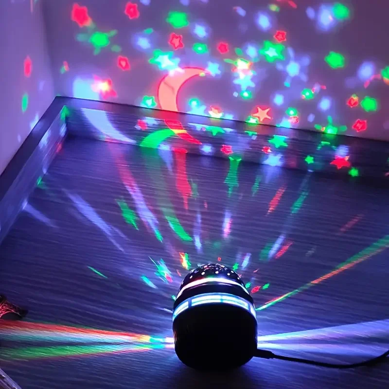 Colorful LED Starry Sky Projector Galaxy Light Magic Ball Moon Star Night Light Bedroom Atmosphere Lamp For Home Decoration