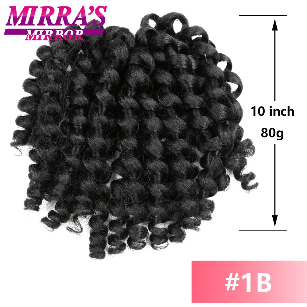 Wand Curl Crochet Hair 10 Inch Jamaican Bounce Synthetic Crochet Hair African Curly Crochet Braiding Hair Extensions for Women