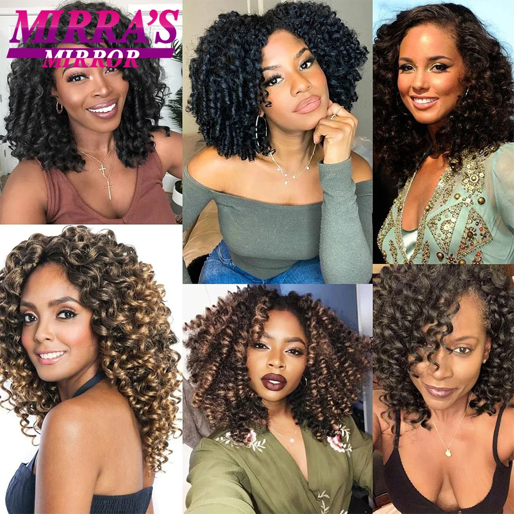 Wand Curl Crochet Hair 10 Inch Jamaican Bounce Synthetic Crochet Hair African Curly Crochet Braiding Hair Extensions for Women