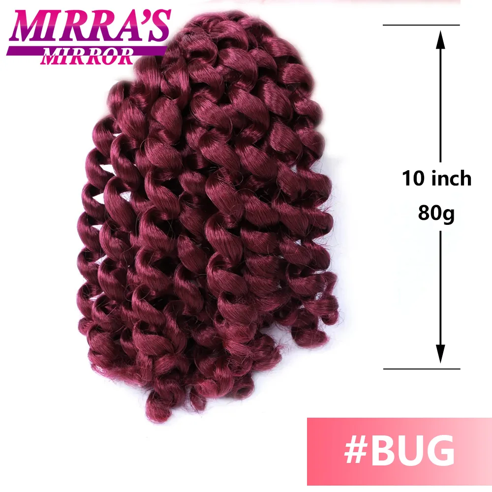 Wand Curl Crochet Hair 10 Inch Jamaican Bounce Synthetic Crochet Hair African Curly Crochet Braiding Hair Extensions for Women