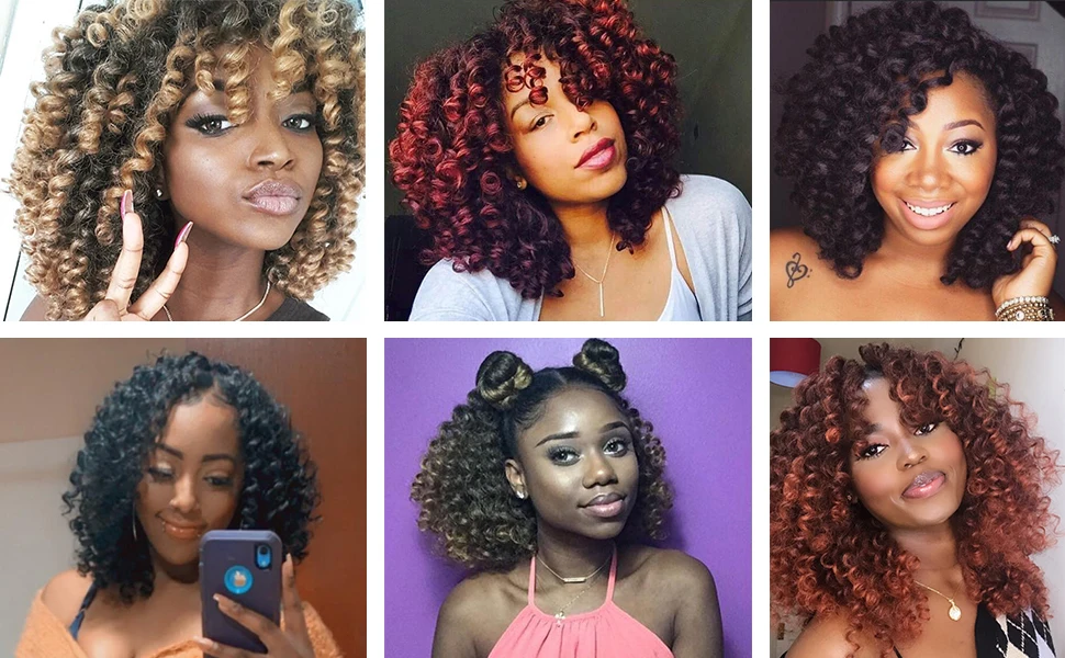 Wand Curl Crochet Hair 10 Inch Jamaican Bounce Synthetic Crochet Hair African Curly Crochet Braiding Hair Extensions for Women