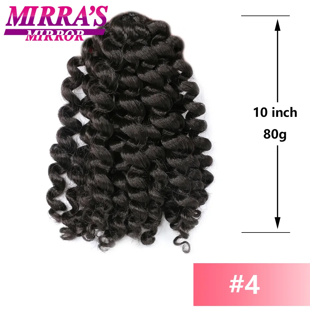 Wand Curl Crochet Hair 10 Inch Jamaican Bounce Synthetic Crochet Hair African Curly Crochet Braiding Hair Extensions for Women