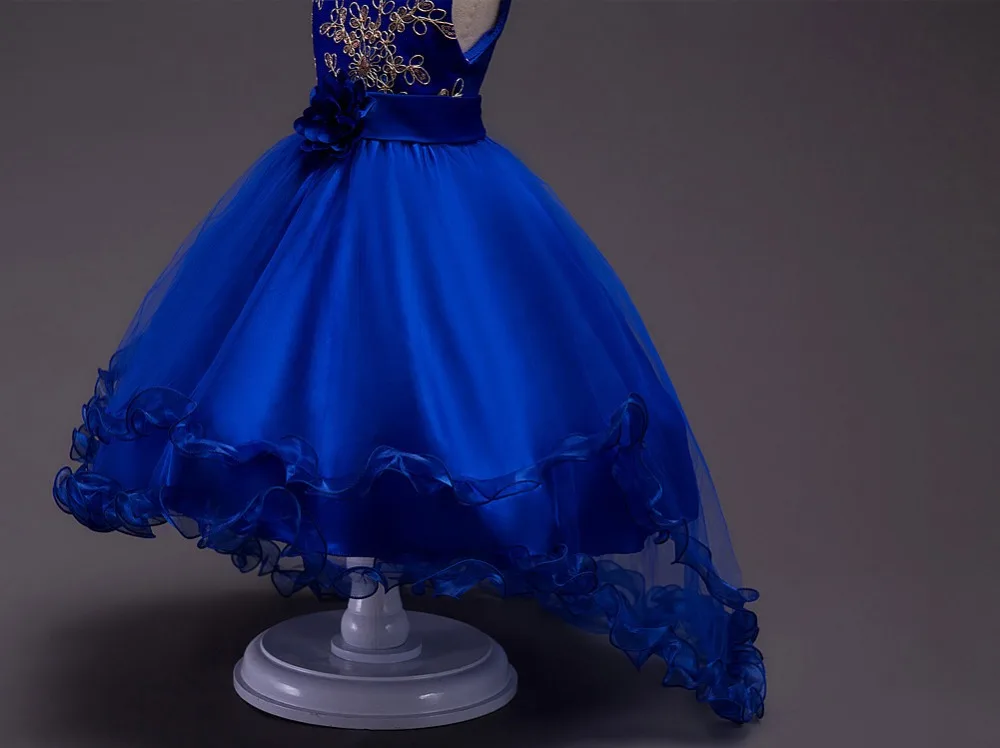 Girls Princess Embroidery Baby Flower Wedding Christmas Party Tutu Dress Teenager Children Kids Elegant Vestidos for 3-15Years