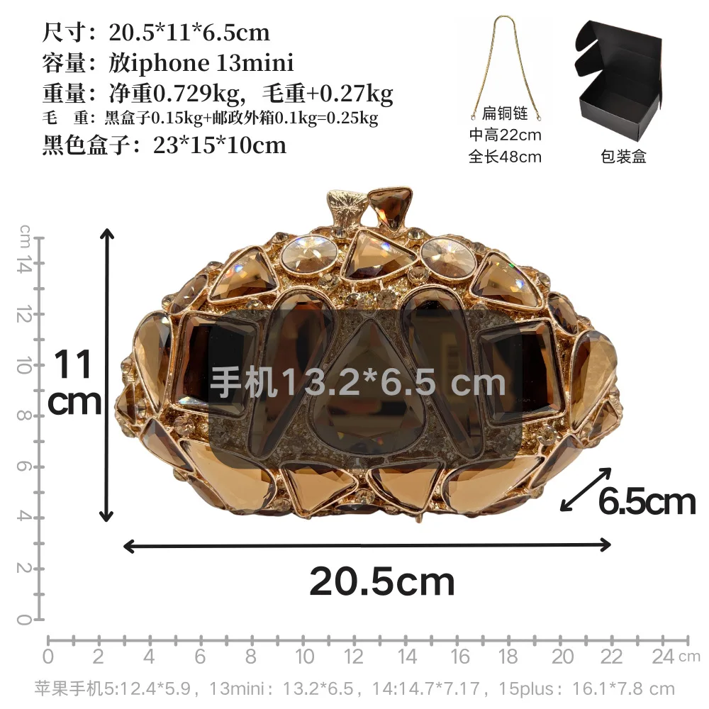 New Large Rhinestone Evening Bag Crystal Dinner Bag WHTUOHENG Diamond Clutch Women's Bag Luxury Formal Party Bags And Handbags