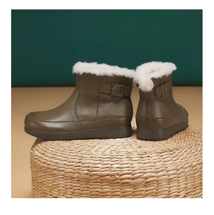 Careaymade-Women's Ankle Boots and Short Boots Nonslip Comfortable and Warm Snow Boots Women Plus Size Lace-up Women's Boot