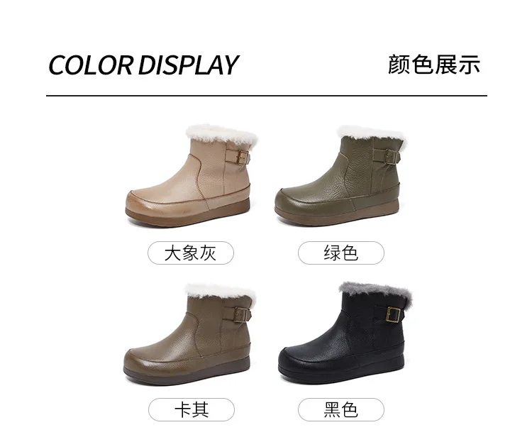 Careaymade-Women's Ankle Boots and Short Boots Nonslip Comfortable and Warm Snow Boots Women Plus Size Lace-up Women's Boot