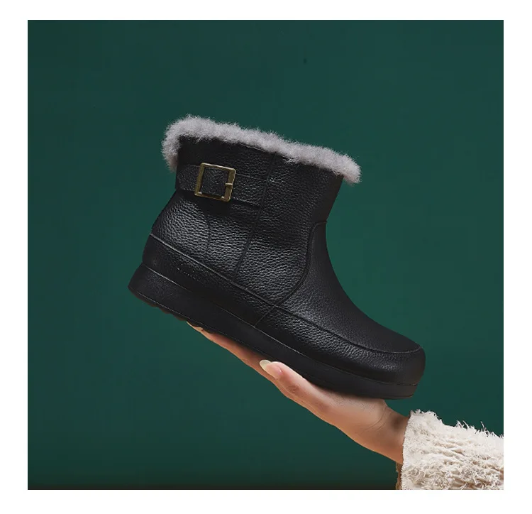 Careaymade-Women's Ankle Boots and Short Boots Nonslip Comfortable and Warm Snow Boots Women Plus Size Lace-up Women's Boot