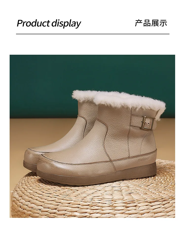 Careaymade-Women's Ankle Boots and Short Boots Nonslip Comfortable and Warm Snow Boots Women Plus Size Lace-up Women's Boot