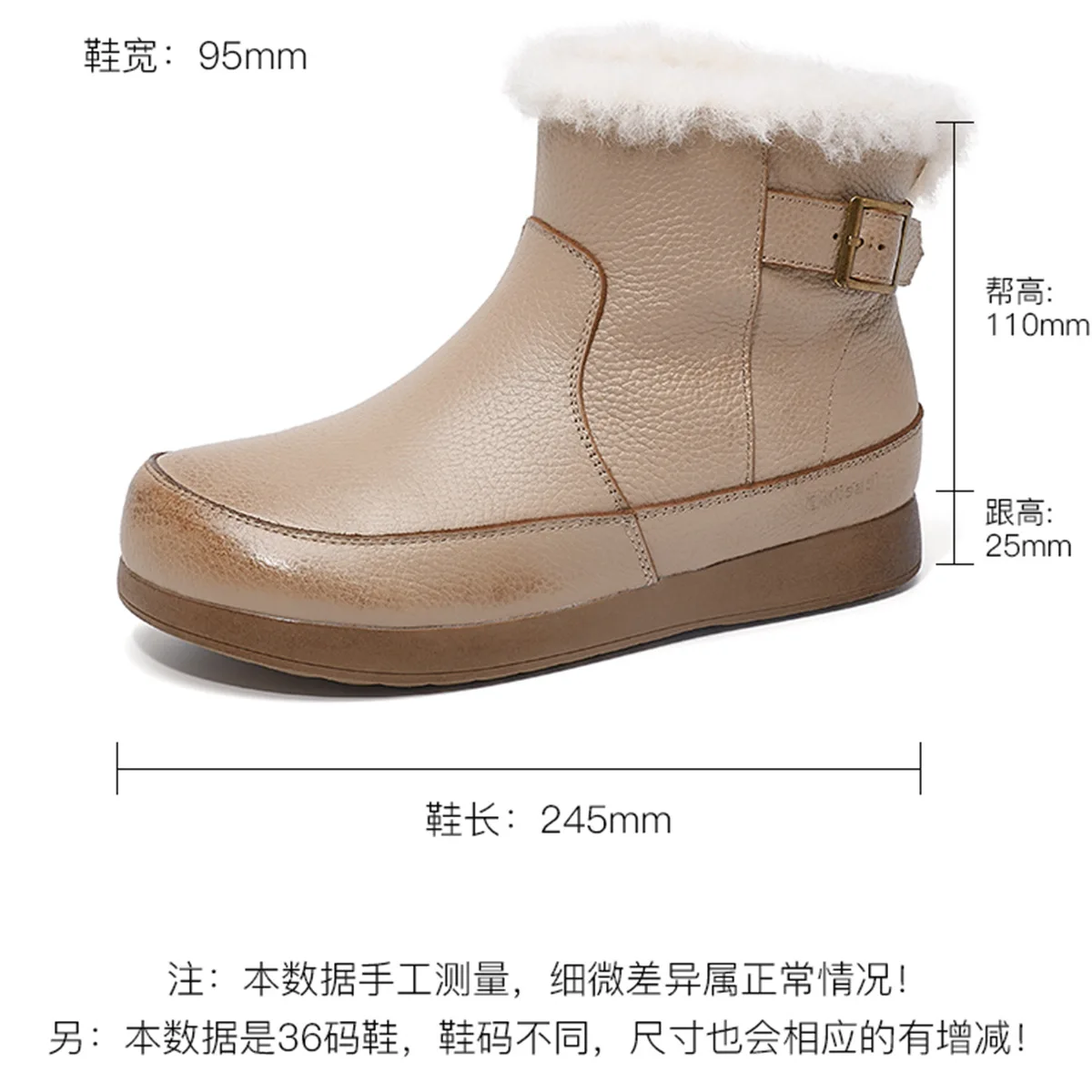 Careaymade-Women's Ankle Boots and Short Boots Nonslip Comfortable and Warm Snow Boots Women Plus Size Lace-up Women's Boot