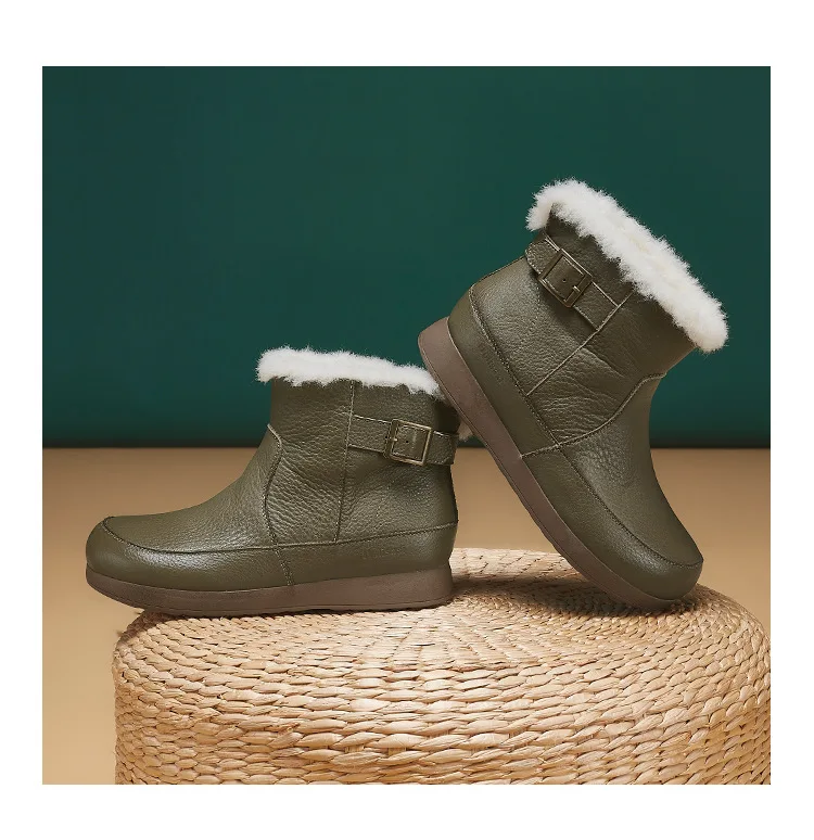 Careaymade-Women's Ankle Boots and Short Boots Nonslip Comfortable and Warm Snow Boots Women Plus Size Lace-up Women's Boot