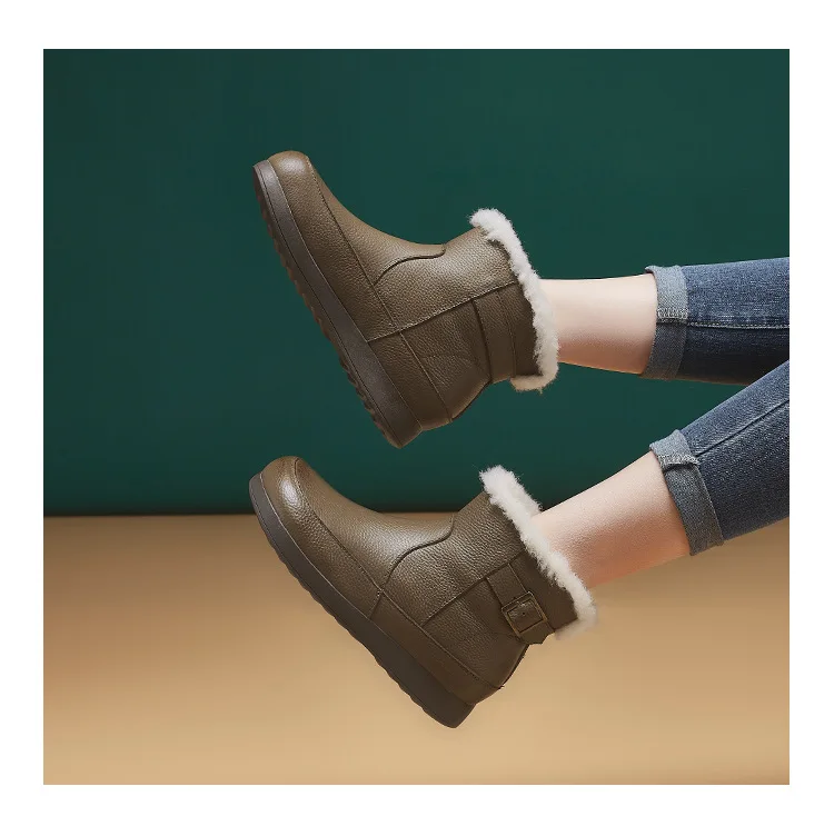 Careaymade-Women's Ankle Boots and Short Boots Nonslip Comfortable and Warm Snow Boots Women Plus Size Lace-up Women's Boot