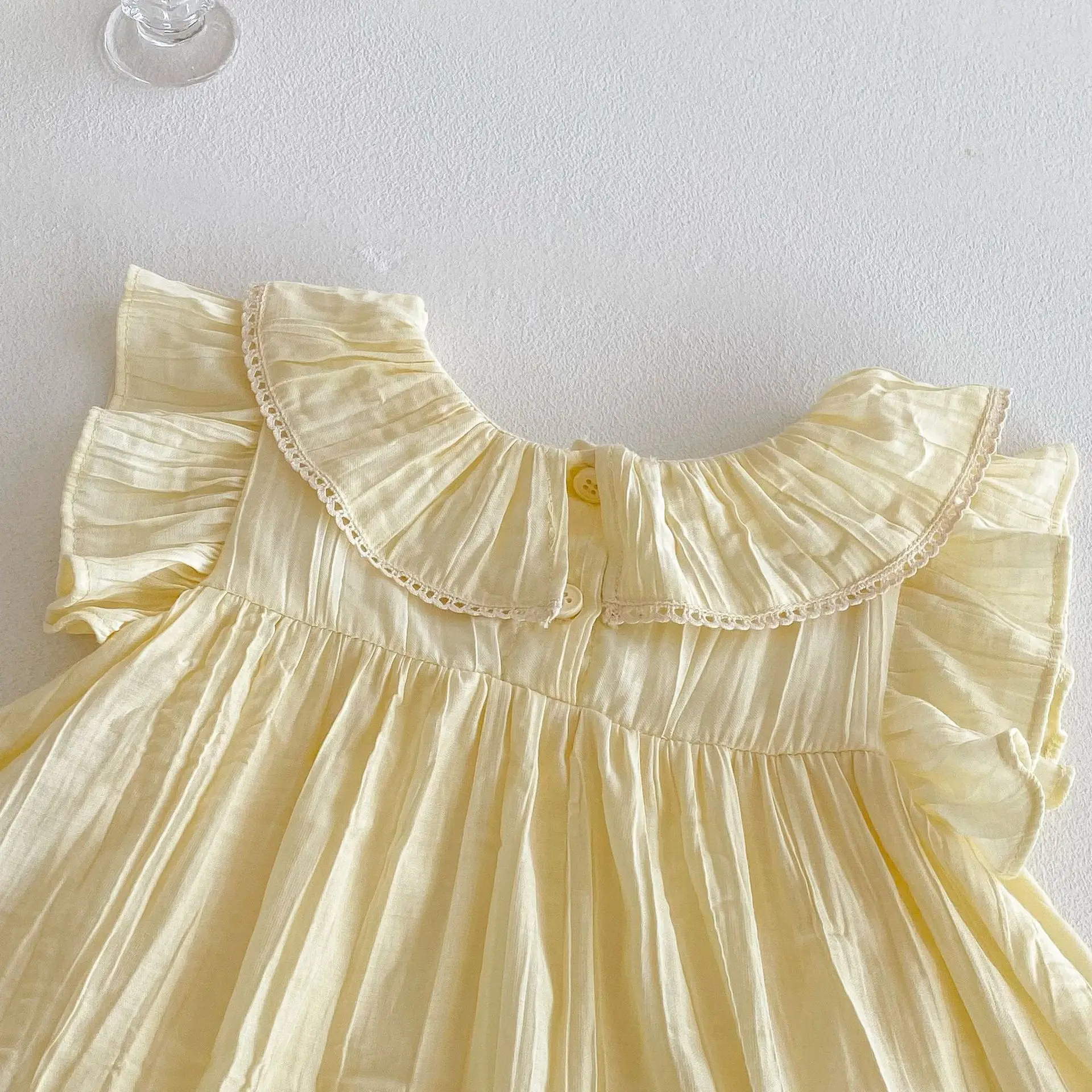 Baby Embroidery Bag Fart Dress 2025 New Summer Female Baby Korean Version Flying Sleeve Skirt Newborn Solid Color Clothes