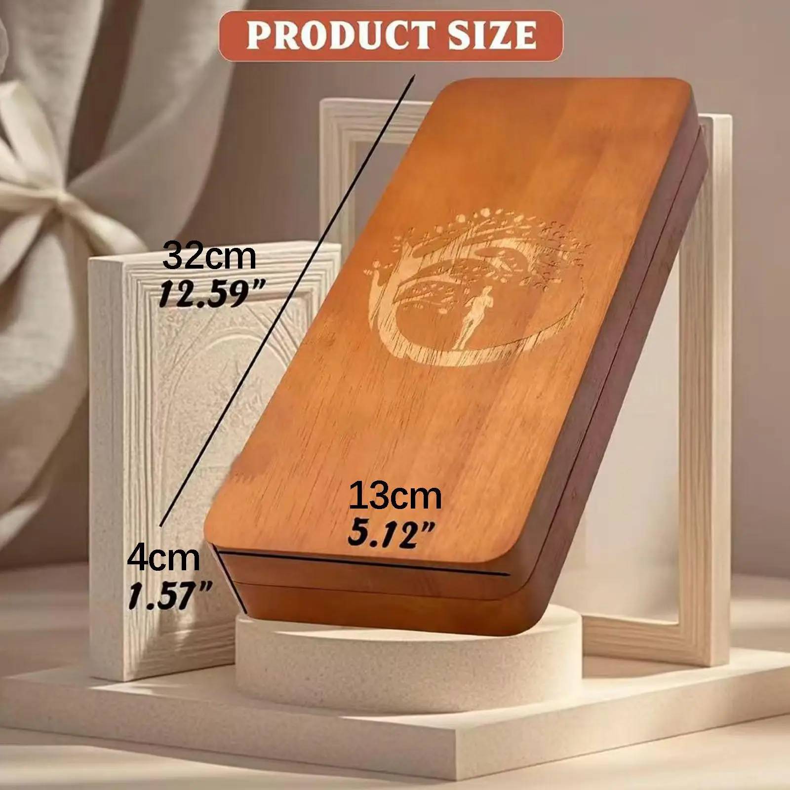 2Pcs Sadhu Board Wooden Yoga Board Foot Massage Board Meditation with Nails Home Gym Fitness Equipment for Standing Exercises