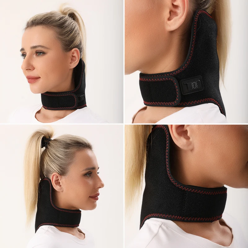Electric Heated Neck Brace Massager Belt with 3 Adjustable Temperature Levels for Warmth And Neck Massage Relaxation Support