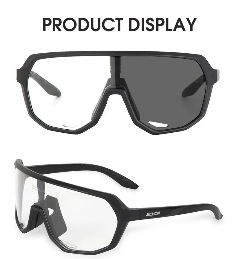 SCVCN Photochromic Cycling Glasses Outdoor Sports Bicycle Goggles Men MTB Cycling Sunglasses UV400 Road Bike Eyewear For Women