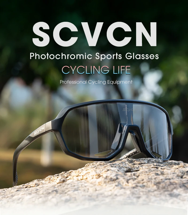 SCVCN Photochromic Cycling Glasses Outdoor Sports Bicycle Goggles Men MTB Cycling Sunglasses UV400 Road Bike Eyewear For Women