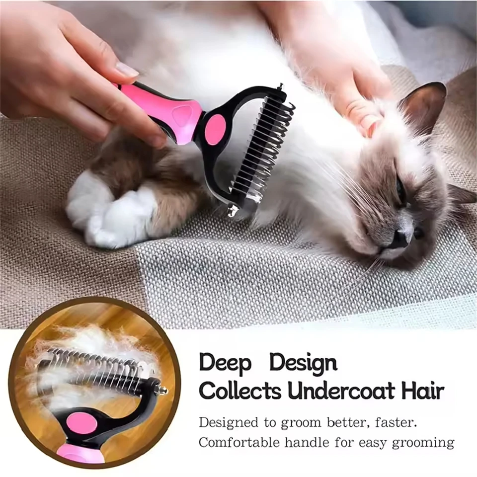 Professional Pet Deshedding Brush Dog Hair Remover Pet Fur Knot Cutter Puppy Cat Comb Brushes Dogs Grooming Shedding Supplies