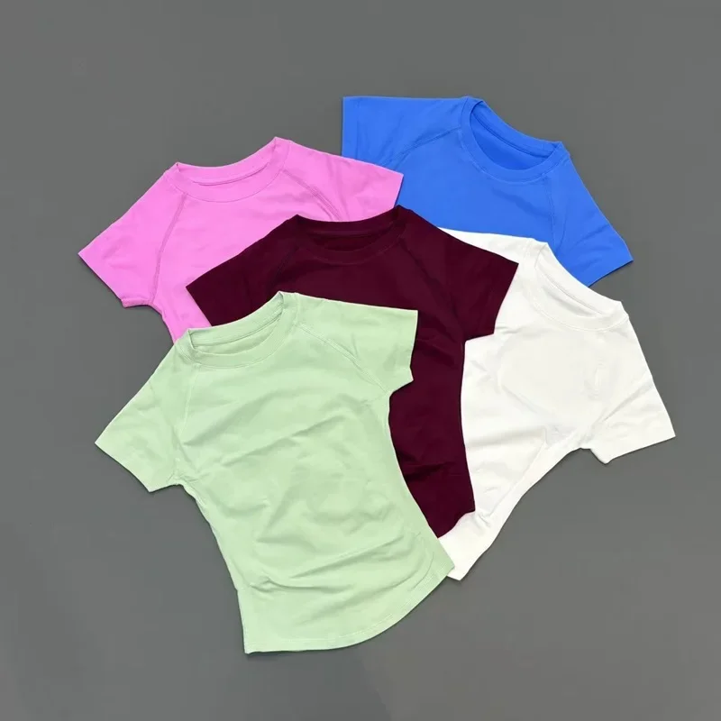 NCOYOE Gym Tank Top Women Short Sleeve Seamless Yoga Top Sports Breathable Slim Fit Workout Shirts Running Fitness Activewear
