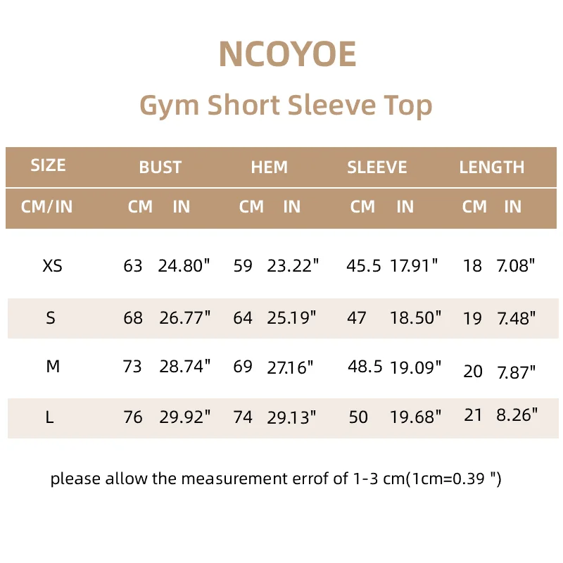 NCOYOE Gym Tank Top Women Short Sleeve Seamless Yoga Top Sports Breathable Slim Fit Workout Shirts Running Fitness Activewear