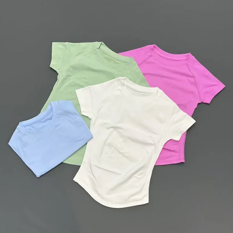 NCOYOE Gym Tank Top Women Short Sleeve Seamless Yoga Top Sports Breathable Slim Fit Workout Shirts Running Fitness Activewear