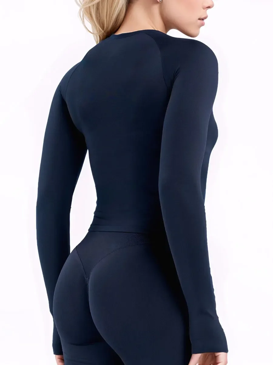 HerGym Defy Long Sleeve Top Women's Seamless Gym Slim Fitness Yoga Sport T-Shirt Quick Dry Running Workout Shirts