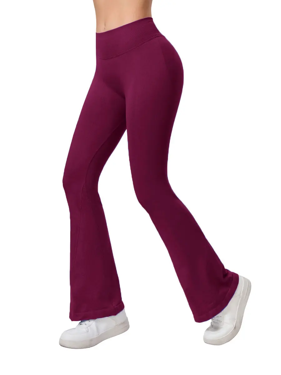 NCLAGEN Flares Scrunch Booty Women's Gym Leggings Seamless Fitness Workout Yoga Trousers Squat Proof Fashion Flared Pants