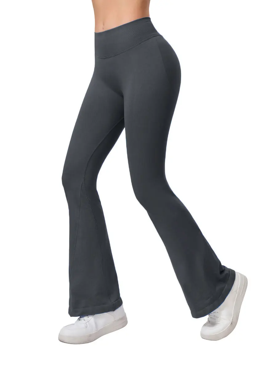 NCLAGEN Flares Scrunch Booty Women's Gym Leggings Seamless Fitness Workout Yoga Trousers Squat Proof Fashion Flared Pants