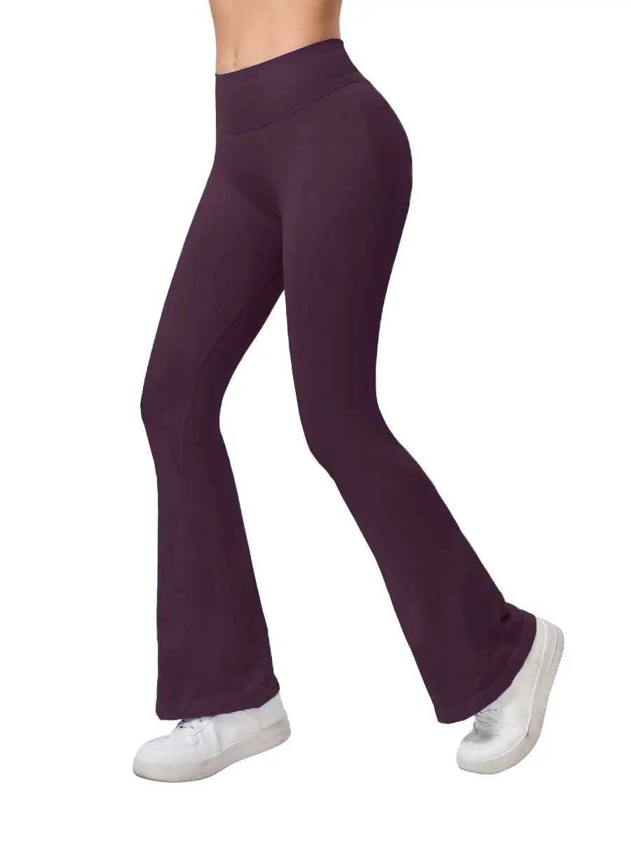 NCLAGEN Flares Scrunch Booty Women's Gym Leggings Seamless Fitness Workout Yoga Trousers Squat Proof Fashion Flared Pants