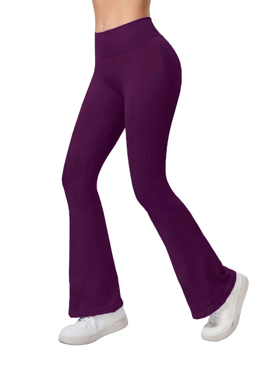 NCLAGEN Flares Scrunch Booty Women's Gym Leggings Seamless Fitness Workout Yoga Trousers Squat Proof Fashion Flared Pants