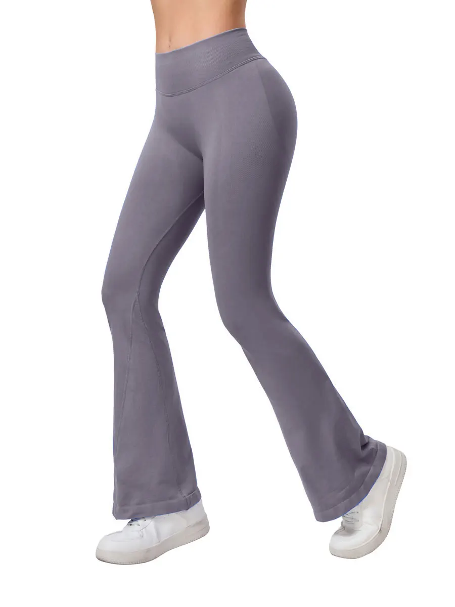 NCLAGEN Flares Scrunch Booty Women's Gym Leggings Seamless Fitness Workout Yoga Trousers Squat Proof Fashion Flared Pants