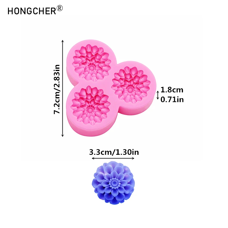 Carnation Flower Making DIY Resin Jewellery Accessories Silicone Mould Handmade Chocolate Flip Cake Baking Moulds