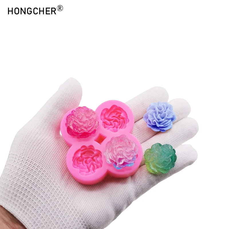 Carnation Flower Making DIY Resin Jewellery Accessories Silicone Mould Handmade Chocolate Flip Cake Baking Moulds