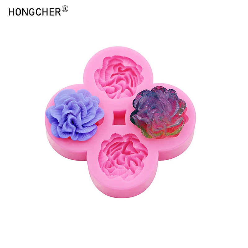 Carnation Flower Making DIY Resin Jewellery Accessories Silicone Mould Handmade Chocolate Flip Cake Baking Moulds