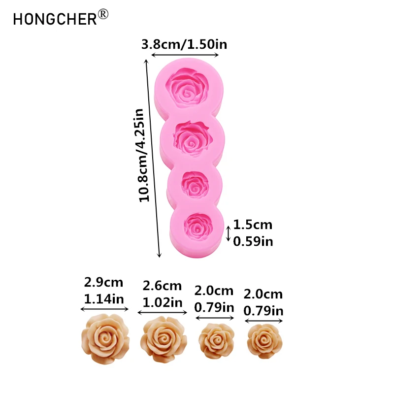 Carnation Flower Making DIY Resin Jewellery Accessories Silicone Mould Handmade Chocolate Flip Cake Baking Moulds