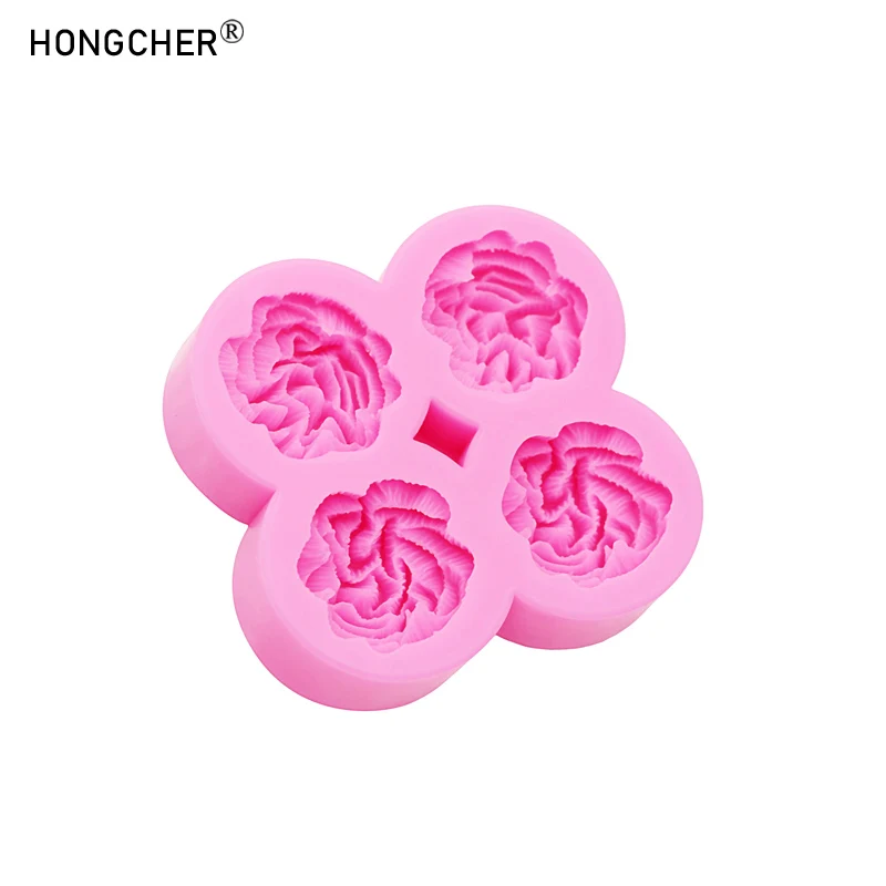 Carnation Flower Making DIY Resin Jewellery Accessories Silicone Mould Handmade Chocolate Flip Cake Baking Moulds